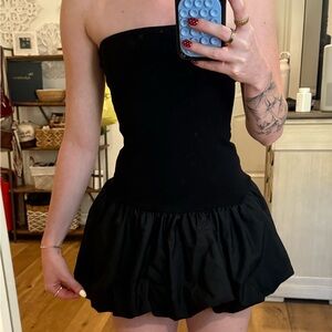 Good Luck Gem Black Strapless Dress